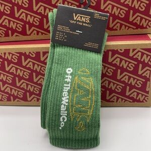 Vans Green Ribbed Crew Socks